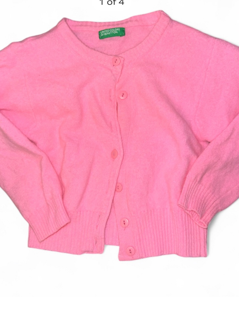United Colors Of Benetton Soft Pink Button Cardigan